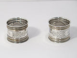 2 piece - 1.75 in - Sterling Silver Gorham Antique Ornate Napkin Ring Set