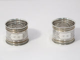 2 piece - 1.75 in - Sterling Silver Gorham Antique Ornate Napkin Ring Set