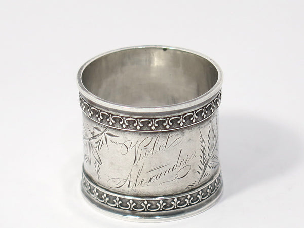 1.75 in - Sterling Silver Towle Antique Floral Napkin Ring