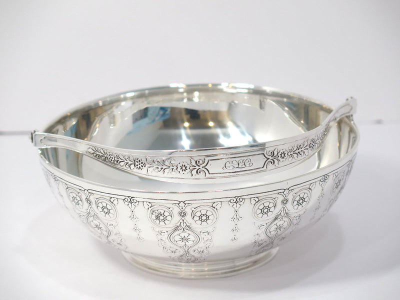 6.5 in - Sterling Silver Tiffany & Co. Antique Floral Ornament Basket