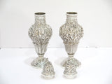 7 5/8 in - Sterling Silver Antique English 1797 Repousse Salt & Pepper Shakers