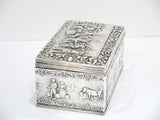 6 1/8 in - European Silver Antique Dutch Military Men Scene Box