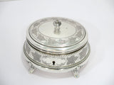 5 5/8" European Silver Gilt Inside Antique Continental Foliate Pattern Tea Caddy