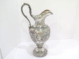 17.75 in - Coin Silver Ball, Tompkins & Black Antique 1839-1851 Repousse Pitcher