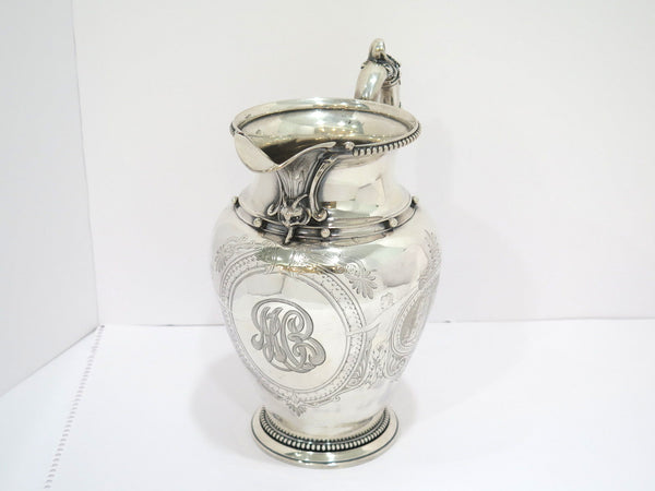 10.5 in - Sterling Silver Gorham Antique Roman Revival Vesta Pitcher