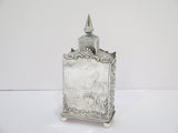 7.5 in - European Silver Antique Dutch Life Scenes Cone Lid Tea Caddy