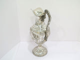 15.25 in - Sterling Silver Schofield Antique Grapevine Repousse & Handle Pitcher