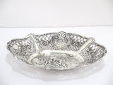 7.25 in - European Silver Hazorfim Vintage Cherubs Roses Candy Nut Basket