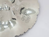 8 in - Sterling Silver Antique American Poppy Flower Round Candy Nut Dish