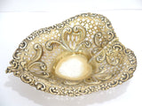 9.5" Sterling Silver Gorham Antique Heart-Shaped Openwork Footed Candy Nut Dish
