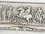 2.75 in - Sterling Silver Antique English Noblemen Scene Snuff Box