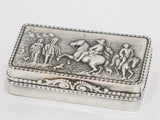 2.75 in - Sterling Silver Antique English Noblemen Scene Snuff Box