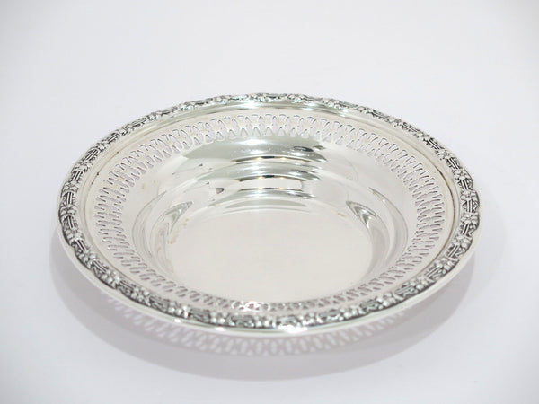 5 7/8 in - Sterling Silver Gorham Antique Openwork Floral Rim Small Serving Bowl