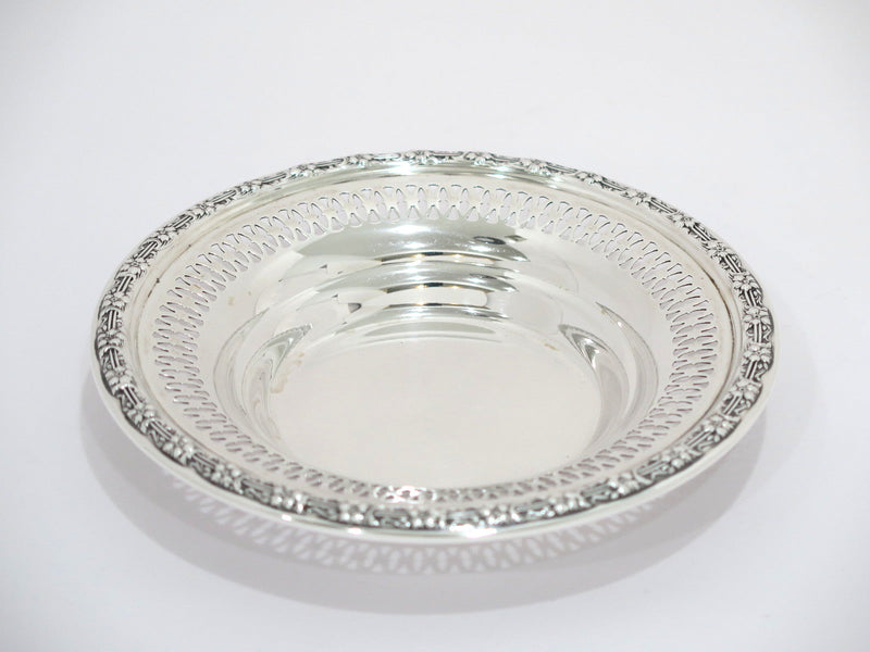 5 7/8 in - Sterling Silver Gorham Antique Openwork Floral Rim Small Serving Bowl