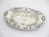 7 7/8 in - Sterling Silver Gorham Antique Lily Flower Oval Candy Nut Dish