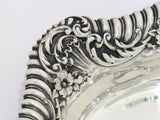 6.5 in Sterling Silver Reed & Barton Antique Hibiscus Striped Rim Candy Nut Dish