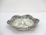 6.5 in Sterling Silver Reed & Barton Antique Hibiscus Striped Rim Candy Nut Dish