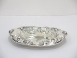 7 7/8 in - Sterling Silver Gorham Antique Lily Flower Oval Candy Nut Dish