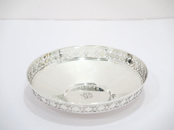 5 5/8 in - Sterling Silver Tiffany & Co. Antique Openwork Rim Candy Nut Dish