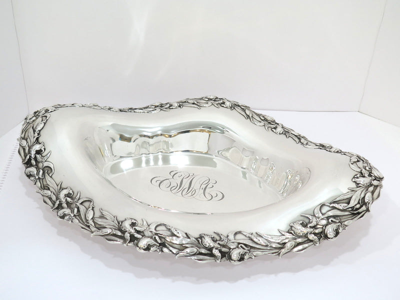 19.25 in - Sterling Silver Reed & Barton Antique Iris Serving Bowl / Centerpiece