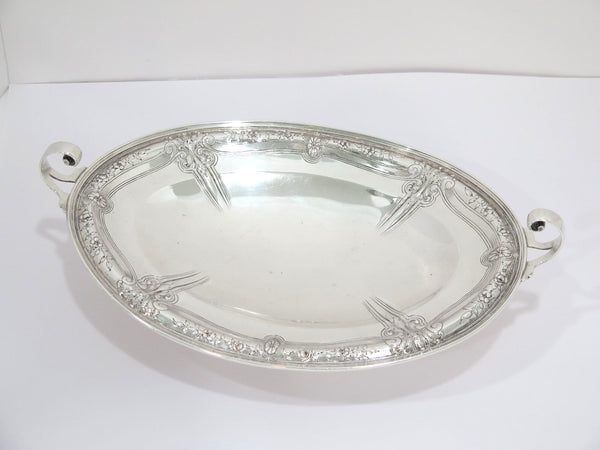 14 in Sterling Silver International Antique "Louis Nouveau" Footed Serving Plate