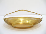 10" Sterling Silver Gilt Wilcox & Wagoner Antique Openwork Oval Candy Nut Basket