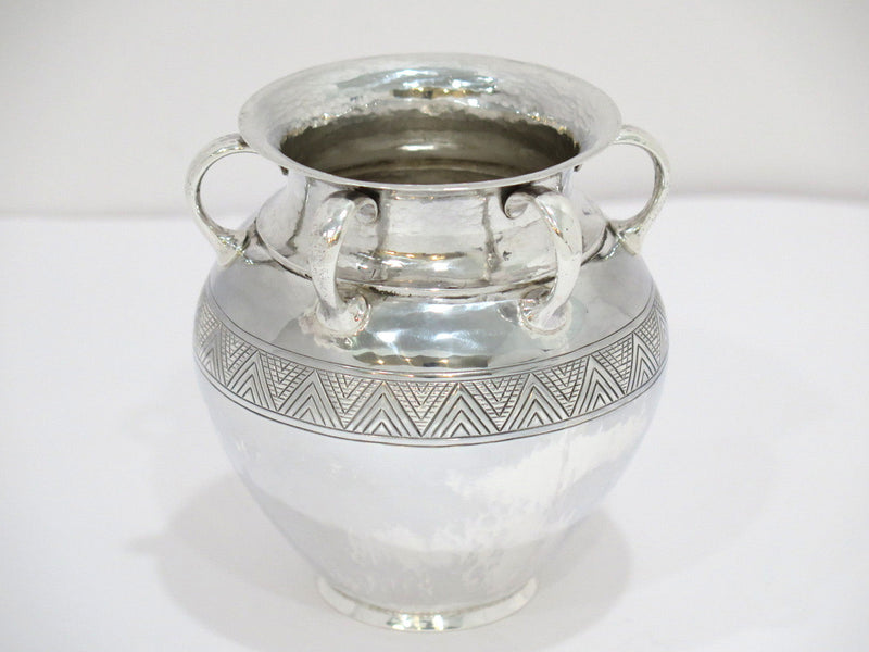 4.5" Sterling Silver F. Walter Lawrence Antique Triangular Pattern 6 Handles Pot