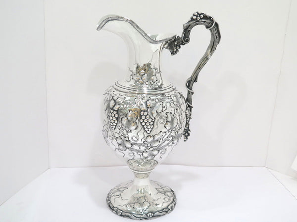 16 5/8 in - Sterling Silver William Kendrick Antique Grapevine-Decorated Ewer
