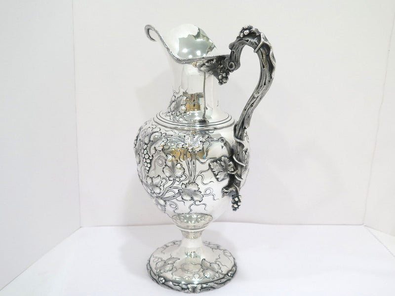 16 5/8 in - Sterling Silver William Kendrick Antique Grapevine-Decorated Ewer