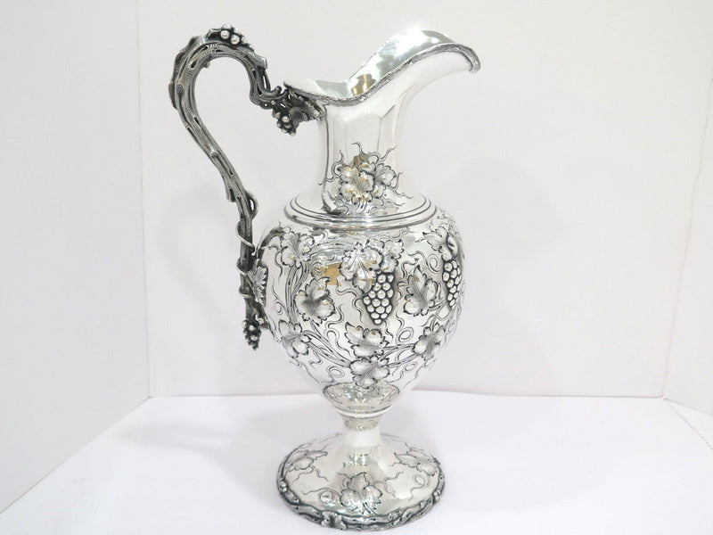 16 5/8 in - Sterling Silver William Kendrick Antique Grapevine-Decorated Ewer