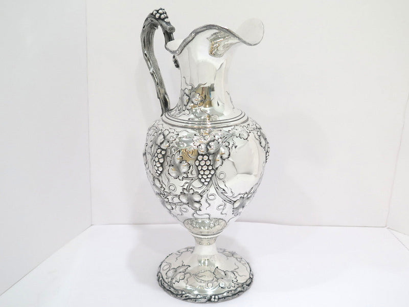 16 5/8 in - Sterling Silver William Kendrick Antique Grapevine-Decorated Ewer