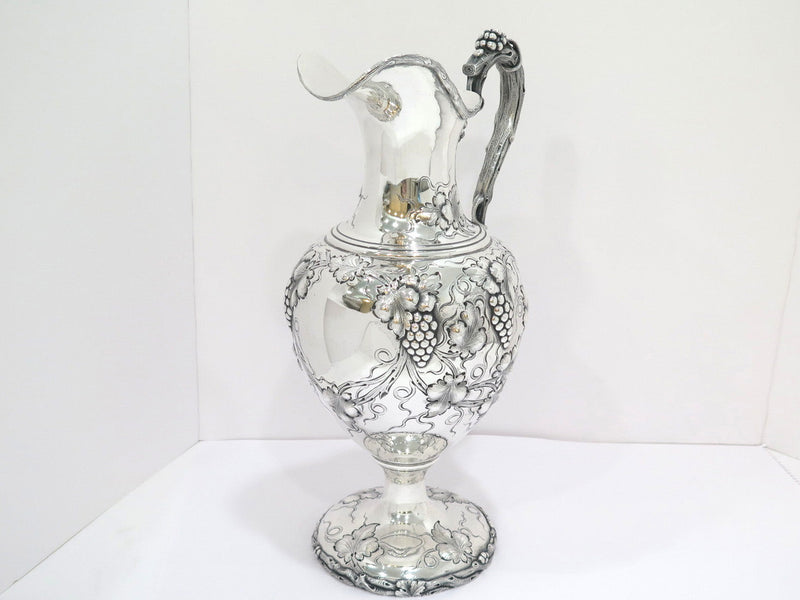 16 5/8 in - Sterling Silver William Kendrick Antique Grapevine-Decorated Ewer