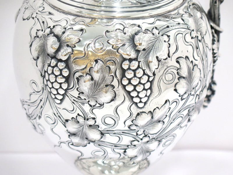 16 5/8 in - Sterling Silver William Kendrick Antique Grapevine-Decorated Ewer