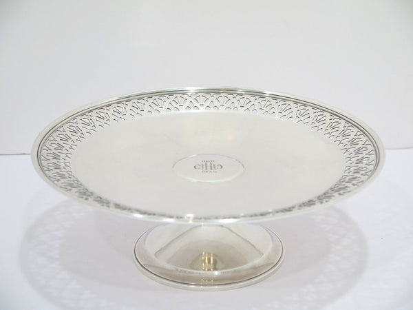 9.5 in - Sterling Silver Tiffany & Co. Antique Art Deco Footed Round Platter