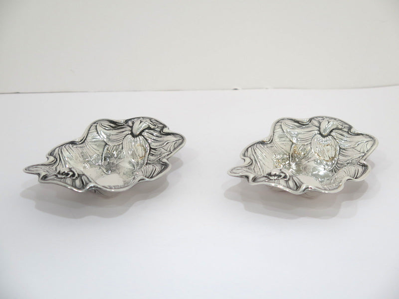 Pair of 5 3/8 in - Sterling Silver Gorham Antique Daffodil Candy Nut Dishes