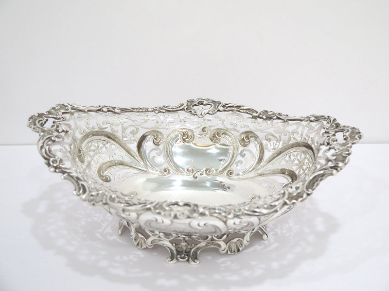 10.25 in - Sterling Silver Gorham Antique Scroll Footed Basket