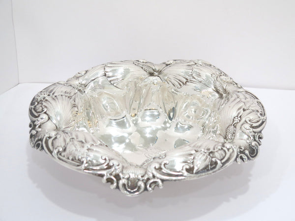 10.5 in - Sterling Silver Whiting Antique Hibiscus Serving Bowl