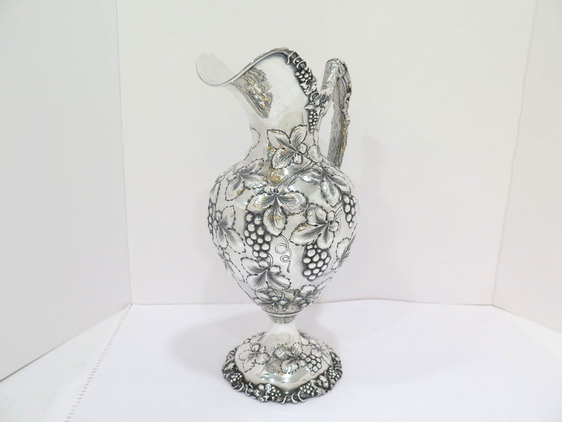 14 5/8 in - Sterling Silver J.F. Fradley & Co. Antique Grapevine Pitcher