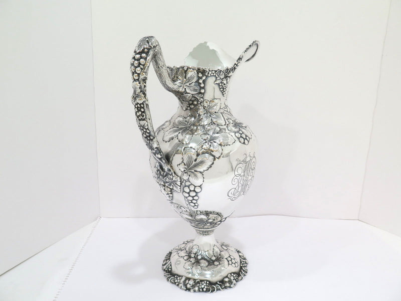 14 5/8 in - Sterling Silver J.F. Fradley & Co. Antique Grapevine Pitcher