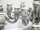 Pair of 15.75 in European Silver Antique Italian Triton on Seahorse Candelabras