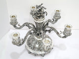 Pair of 15.75 in European Silver Antique Italian Triton on Seahorse Candelabras