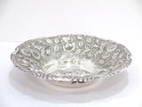 9 in Sterling Silver Jacobi & Jenkins Antique Floral Repousse Round Serving Bowl