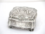 4.5" European Silver Gilt Interior Antique German Hanau Cupids Making Arrows Box