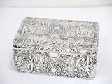 5 in - Sterling Silver Mauser Antique Playing Music Scene Floral Scroll Box