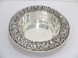 9.5 in - Sterling Silver S. Kirk & Son Antique Floral Repousse Serving Bowl