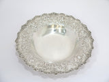 9.75" Sterling Silver S. Kirk & Son Antique Floral Repousse Hand-Decorated Bowl