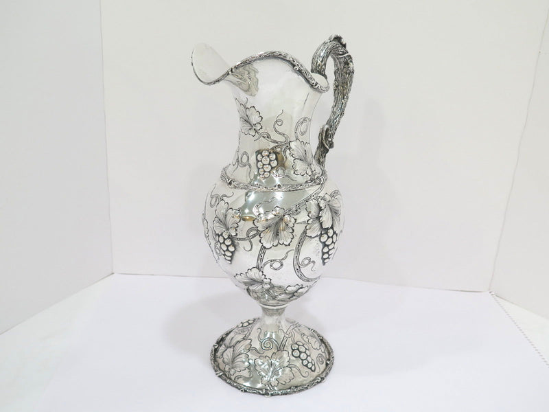 14.75 in - Sterling Silver Antique Grapevine Motif Pitcher