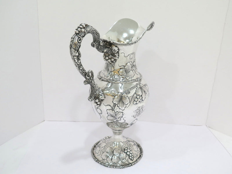 14.75 in - Sterling Silver Antique Grapevine Motif Pitcher