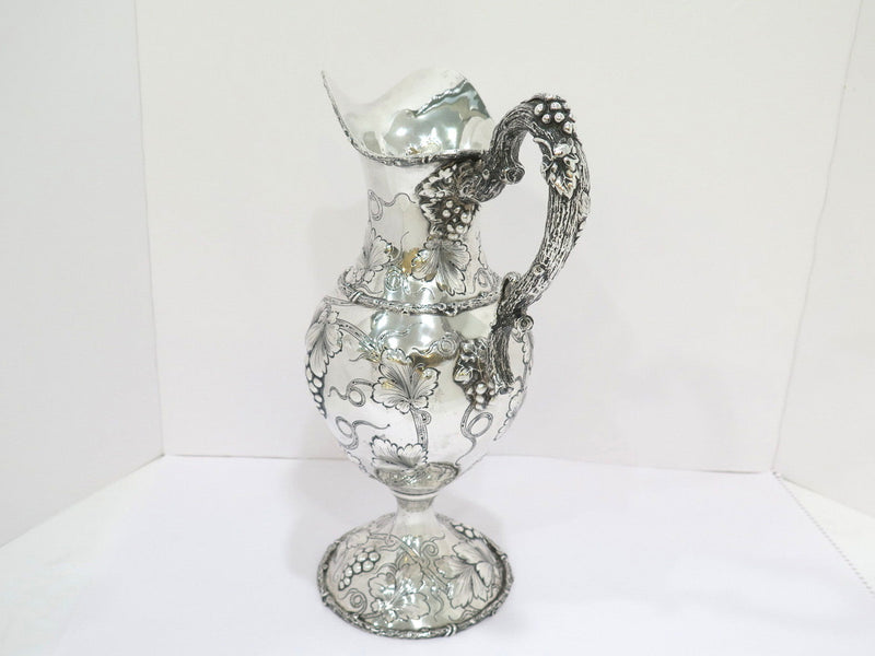 14.75 in - Sterling Silver Antique Grapevine Motif Pitcher