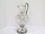 14 3/8 in - Coin Silver Lincoln & Foss, Boston Antique Oak Motif Pitcher